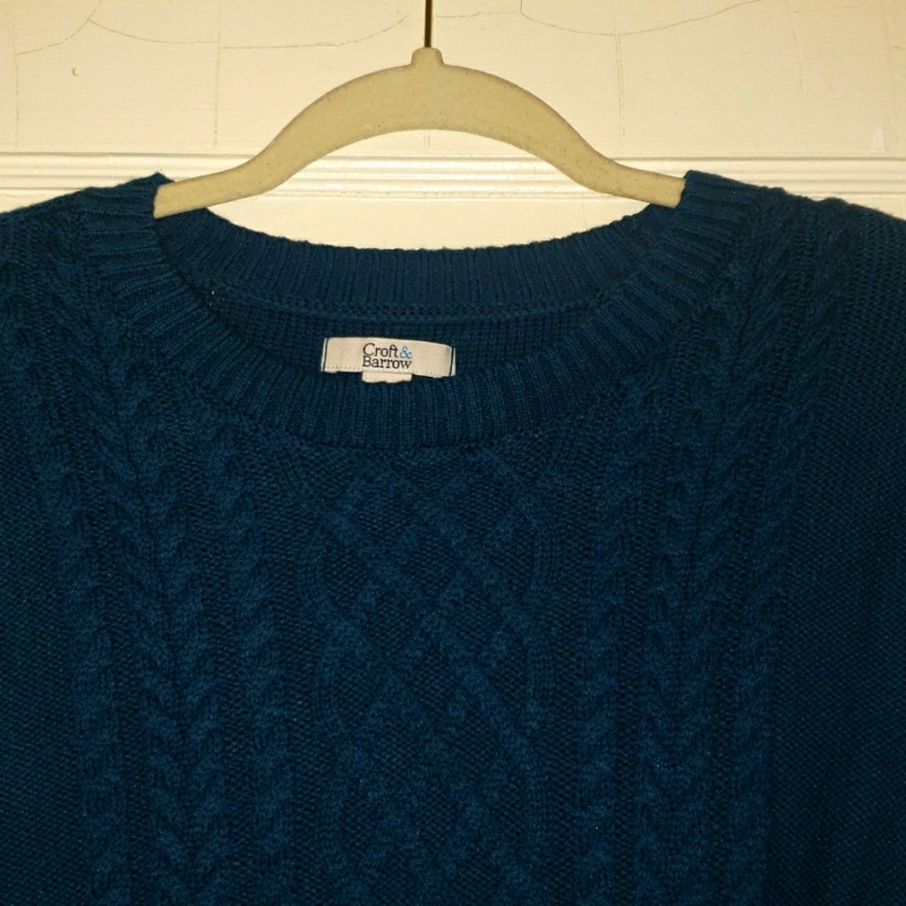 Croft & Barrow Medium Teal Sweater w/Cabling